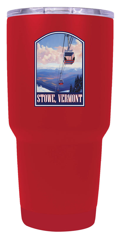 Stowe Mountain Vermont Design B Souvenir 24 oz Insulated Stainless Steel Tumbler Red Single