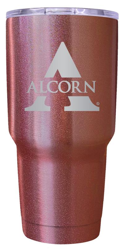 Alcorn State Braves 24 oz Engraved Insulated Stainless Steel Tumbler Rose Gold Officially Licensed 2-Pack