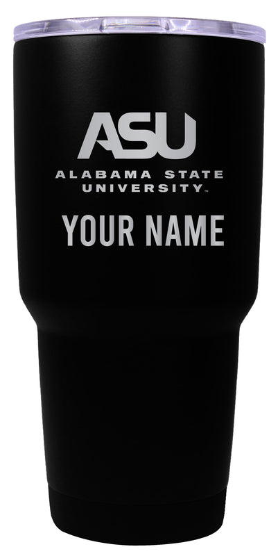 Alabama State University Officially Licensed 24 oz Customizable Engraved Insulated Stainless Steel Tumbler Black
