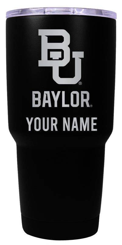 Baylor Bears Officially Licensed 24 oz Customizable Engraved Insulated Stainless Steel Tumbler Black