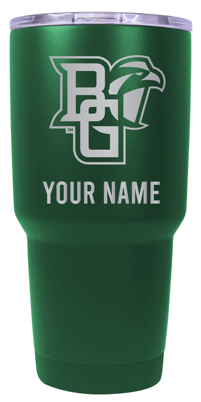 Bowling Green Falcons Officially Licensed 24 oz Customizable Engraved Insulated Stainless Steel Tumbler Green