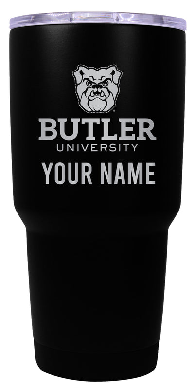 Butler Bulldogs Officially Licensed 24 oz Customizable Engraved Insulated Stainless Steel Tumbler Black