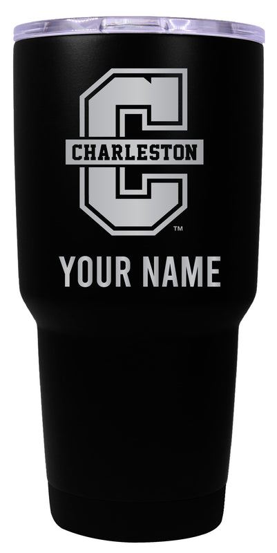 College of Charleston Officially Licensed 24 oz Customizable Engraved Insulated Stainless Steel Tumbler Black