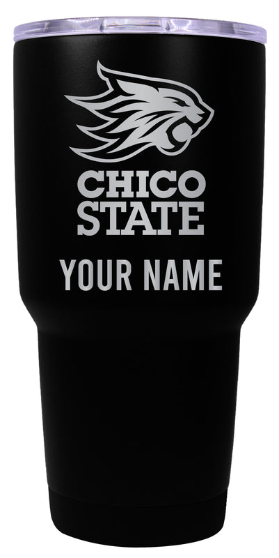 California State University, Chico Officially Licensed 24 oz Customizable Engraved Insulated Stainless Steel Tumbler Black