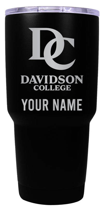 Davidson College Officially Licensed 24 oz Customizable Engraved Insulated Stainless Steel Tumbler Black