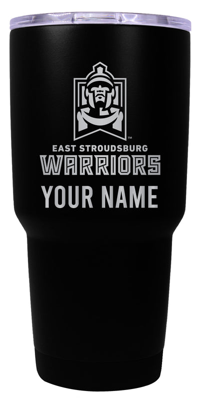 East Stroudsburg University Officially Licensed 24 oz Customizable Engraved Insulated Stainless Steel Tumbler Black
