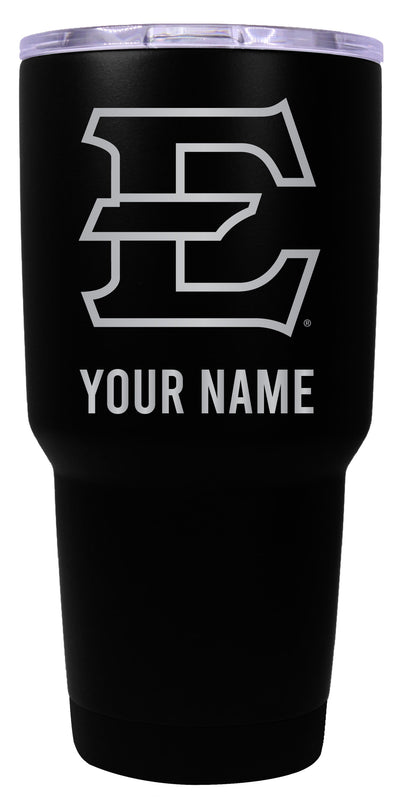East Tennessee State University Officially Licensed 24 oz Customizable Engraved Insulated Stainless Steel Tumbler Black