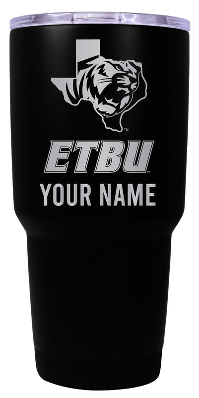 East Texas Baptist University Officially Licensed 24 oz Customizable Engraved Insulated Stainless Steel Tumbler Black
