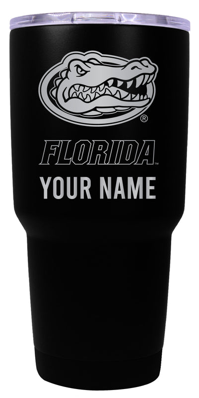 Florida Gators Officially Licensed 24 oz Customizable Engraved Insulated Stainless Steel Tumbler Black
