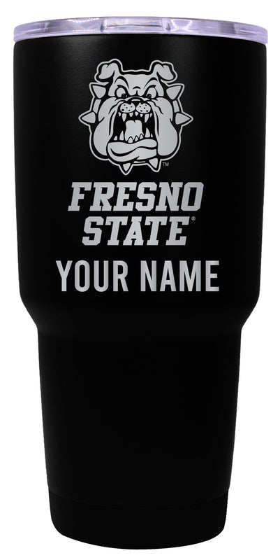 Fresno State Bulldogs Officially Licensed 24 oz Customizable Engraved Insulated Stainless Steel Tumbler Black