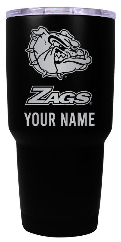 Gonzaga Bulldogs Officially Licensed 24 oz Customizable Engraved Insulated Stainless Steel Tumbler Black