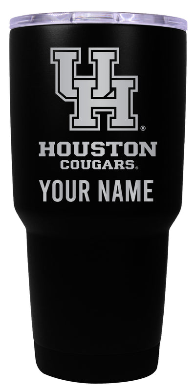 University of Houston Officially Licensed 24 oz Customizable Engraved Insulated Stainless Steel Tumbler Black
