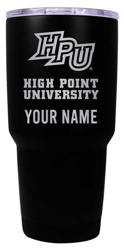 High Point University Officially Licensed 24 oz Customizable Engraved Insulated Stainless Steel Tumbler Black