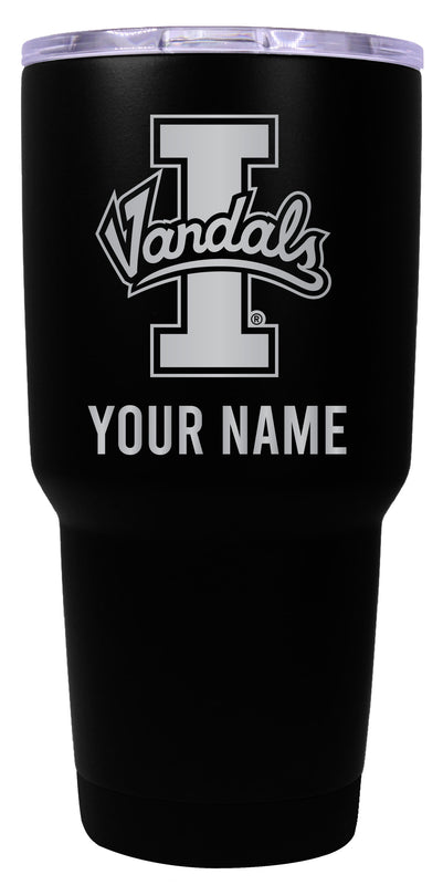 Idaho Vandals Officially Licensed 24 oz Customizable Engraved Insulated Stainless Steel Tumbler Black
