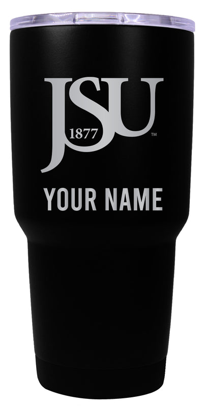 Jackson State University Officially Licensed 24 oz Customizable Engraved Insulated Stainless Steel Tumbler Black