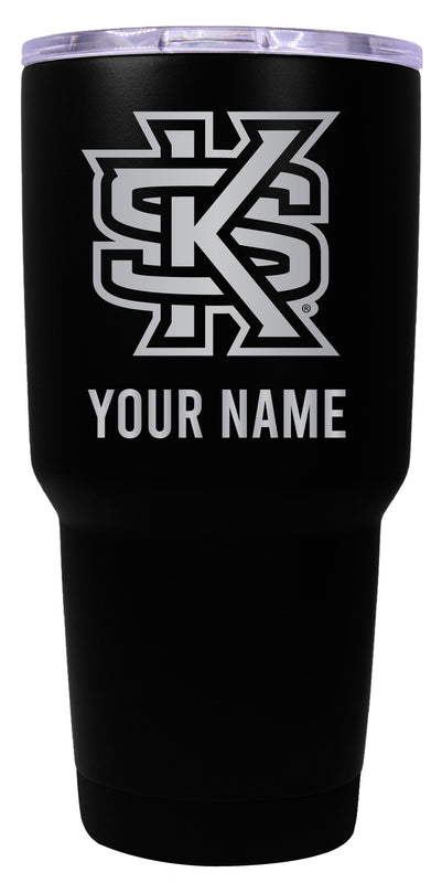 Kennesaw State University Officially Licensed 24 oz Customizable Engraved Insulated Stainless Steel Tumbler Black
