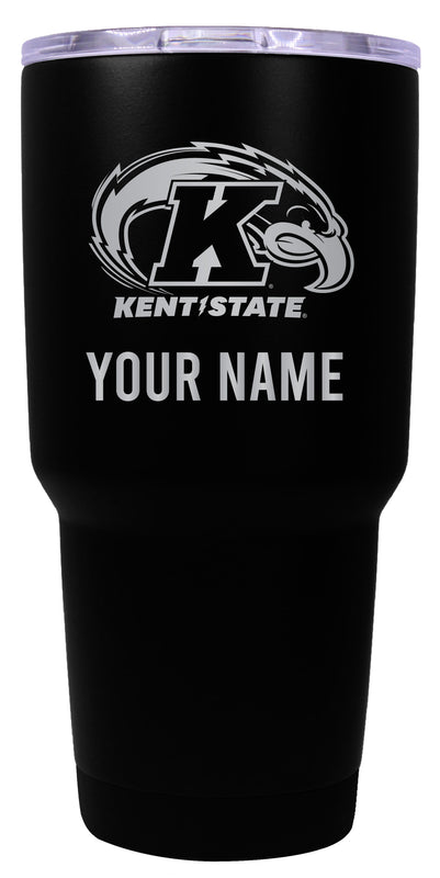 Kent State University Officially Licensed 24 oz Customizable Engraved Insulated Stainless Steel Tumbler Black