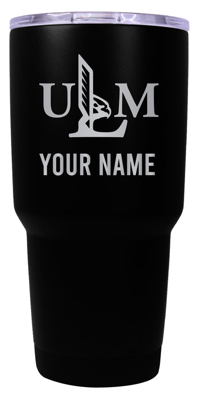 University of Louisiana Monroe Officially Licensed 24 oz Customizable Engraved Insulated Stainless Steel Tumbler Black