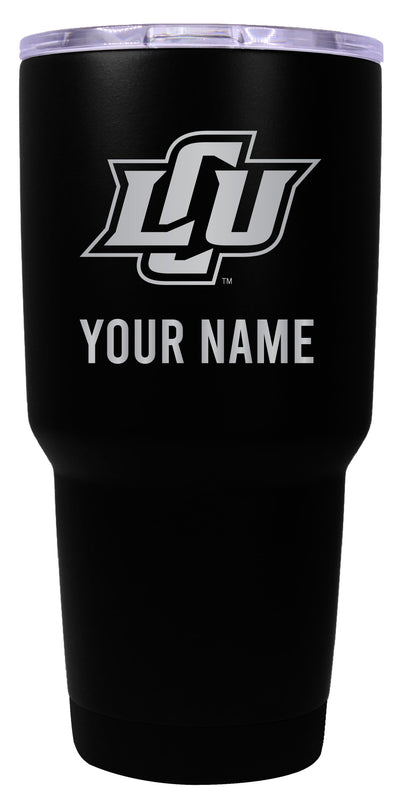 Lubbock Christian University Chaparral Officially Licensed 24 oz Customizable Engraved Insulated Stainless Steel Tumbler Black