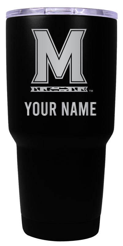 Maryland Terrapins Officially Licensed 24 oz Customizable Engraved Insulated Stainless Steel Tumbler Black