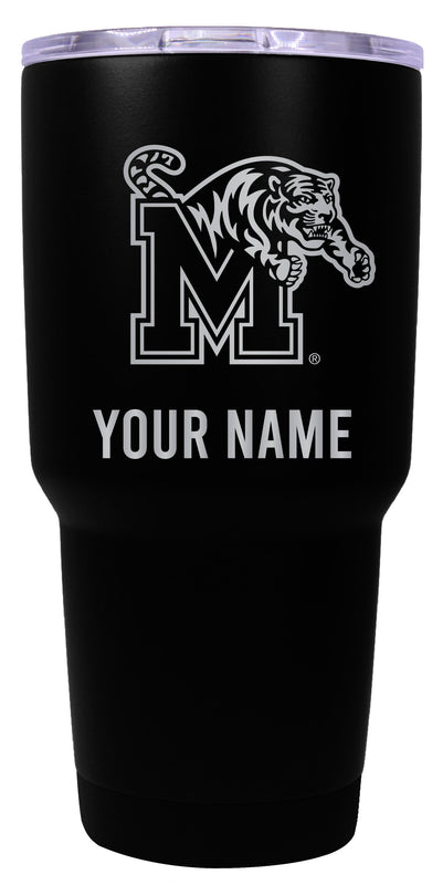 Memphis Tigers Officially Licensed 24 oz Customizable Engraved Insulated Stainless Steel Tumbler Black
