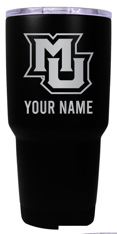 Marquette Golden Eagles Officially Licensed 24 oz Customizable Engraved Insulated Stainless Steel Tumbler Black