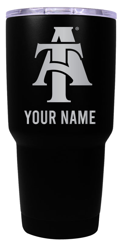 North Carolina A&T State Aggies Officially Licensed 24 oz Customizable Engraved Insulated Stainless Steel Tumbler Black