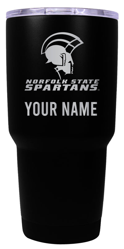 Norfolk State University Officially Licensed 24 oz Customizable Engraved Insulated Stainless Steel Tumbler Black