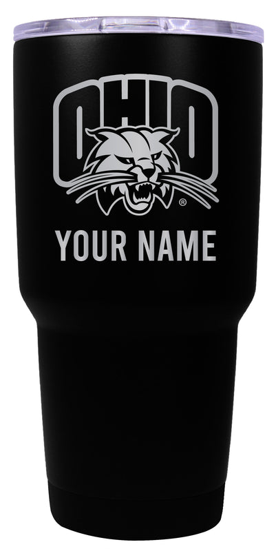 Ohio University Officially Licensed 24 oz Customizable Engraved Insulated Stainless Steel Tumbler Black