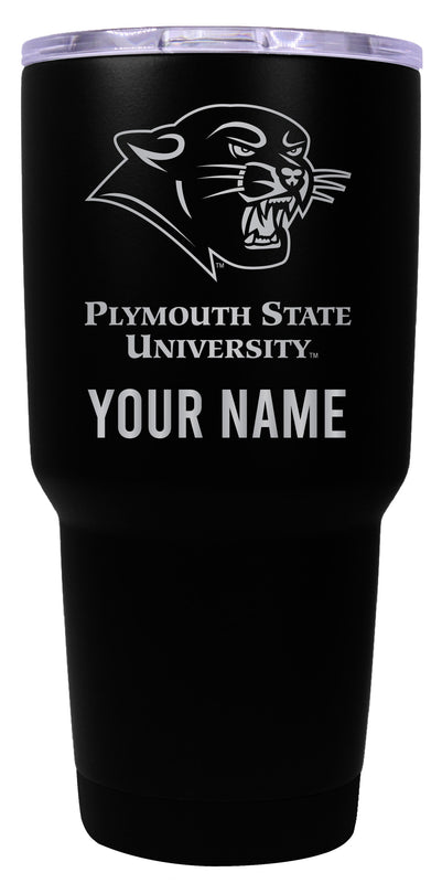 Plymouth State University Officially Licensed 24 oz Customizable Engraved Insulated Stainless Steel Tumbler Black