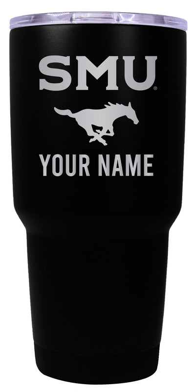 Southern Methodist University Officially Licensed 24 oz Customizable Engraved Insulated Stainless Steel Tumbler Black