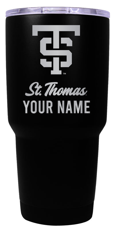 University of St. Thomas Officially Licensed 24 oz Customizable Engraved Insulated Stainless Steel Tumbler Black