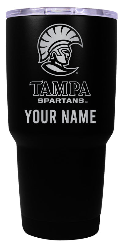 University of Tampa Spartans Officially Licensed 24 oz Customizable Engraved Insulated Stainless Steel Tumbler Black