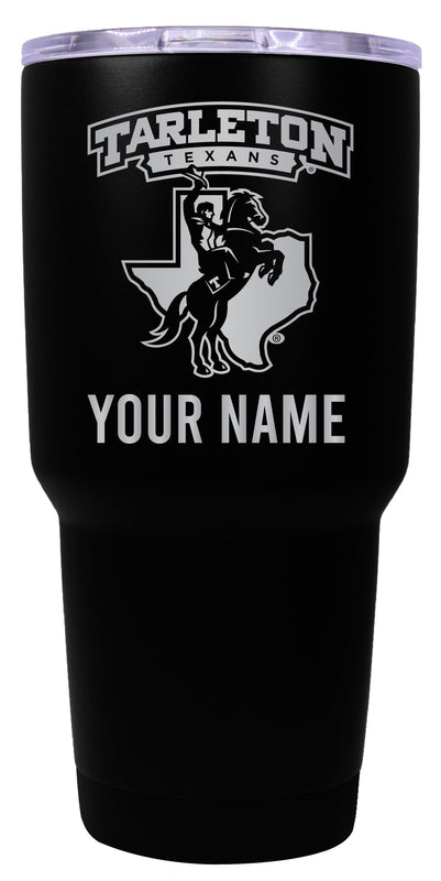Tarleton State University Officially Licensed 24 oz Customizable Engraved Insulated Stainless Steel Tumbler Black