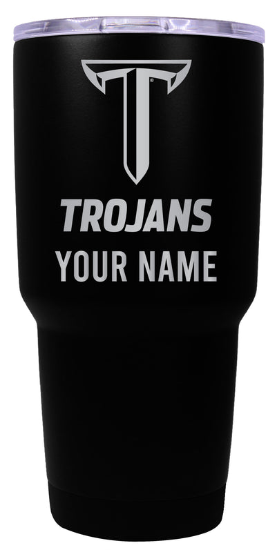 Troy University Officially Licensed 24 oz Customizable Engraved Insulated Stainless Steel Tumbler Black