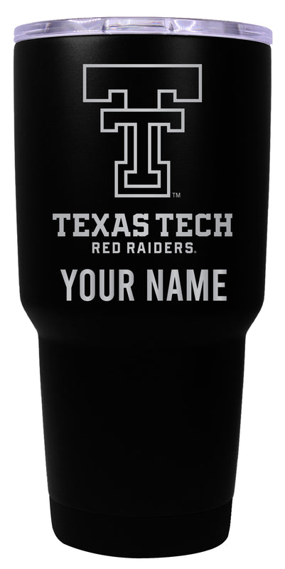 Texas Tech Red Raiders Officially Licensed 24 oz Customizable Engraved Insulated Stainless Steel Tumbler Black