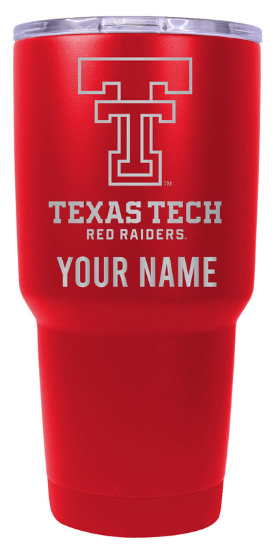 Texas Tech Red Raiders Officially Licensed 24 oz Customizable Engraved Insulated Stainless Steel Tumbler Red