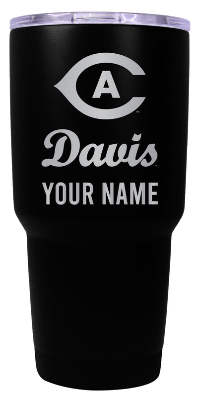 UC Davis Aggies Officially Licensed 24 oz Customizable Engraved Insulated Stainless Steel Tumbler Black