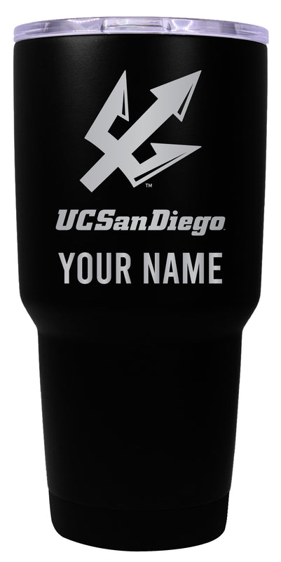 UC San Diego Officially Licensed 24 oz Customizable Engraved Insulated Stainless Steel Tumbler Black