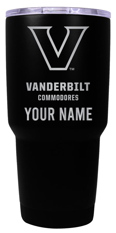 Vanderbilt University Officially Licensed 24 oz Customizable Engraved Insulated Stainless Steel Tumbler Black