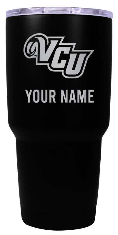 Virginia Commonwealth Officially Licensed 24 oz Customizable Engraved Insulated Stainless Steel Tumbler Black