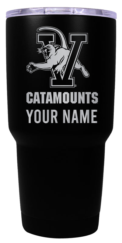 Vermont Catamounts Officially Licensed 24 oz Customizable Engraved Insulated Stainless Steel Tumbler Black