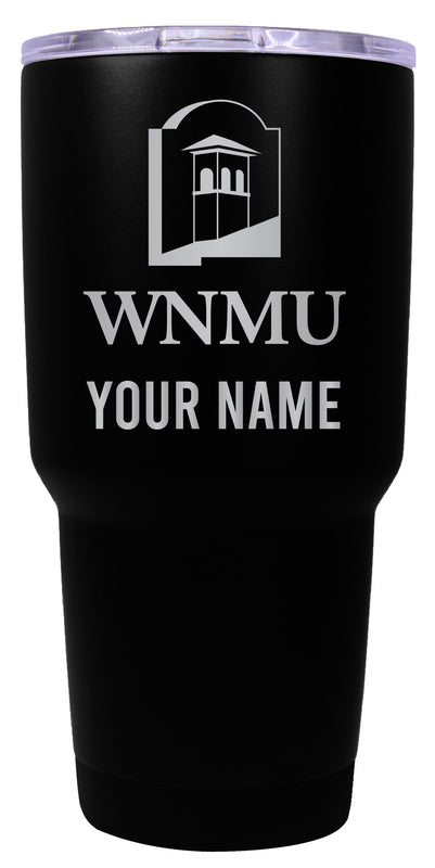 Western New Mexico University Officially Licensed 24 oz Customizable Engraved Insulated Stainless Steel Tumbler Black