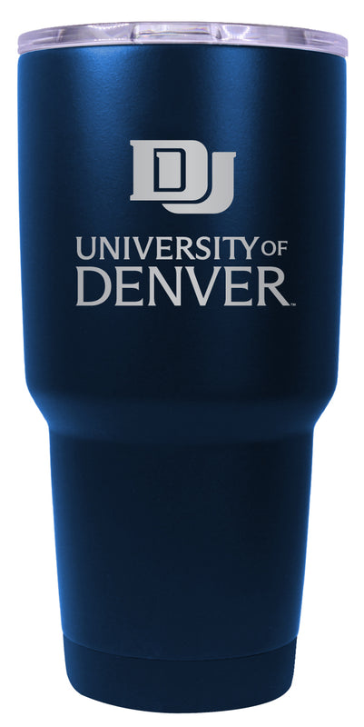 University of Denver Pioneers 24 oz Engraved Insulated Stainless Steel Tumbler Navy Officially Licensed 2-Pack