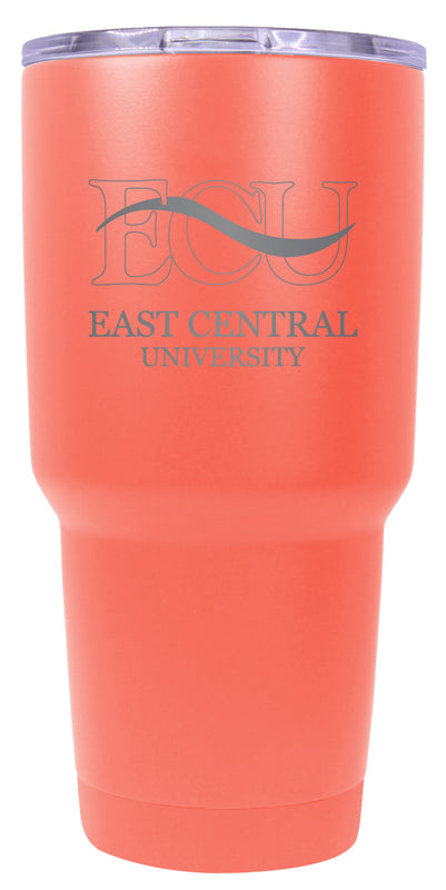 East Central University Tigers 24 oz Engraved Insulated Stainless Steel Tumbler Coral Officially Licensed Single