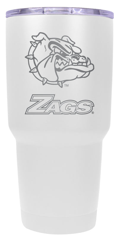 Gonzaga Bulldogs 24 oz Engraved Insulated Stainless Steel Tumbler White Officially Licensed Single