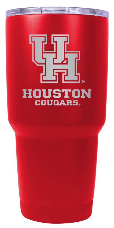 University of Houston 24 oz Engraved Insulated Stainless Steel Tumbler Red Officially Licensed Single