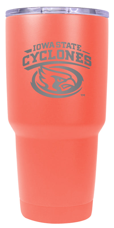 Iowa State Cyclones 24 oz Engraved Insulated Stainless Steel Tumbler Coral Officially Licensed 2-Pack