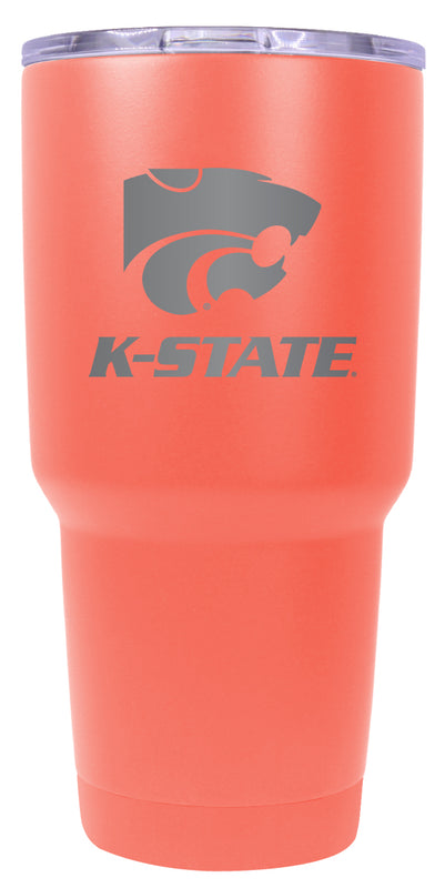 Kansas State Wildcats 24 oz Engraved Insulated Stainless Steel Tumbler Coral Officially Licensed Single