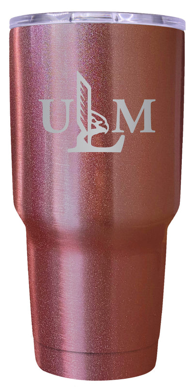 University of Louisiana Monroe 24 oz Engraved Insulated Stainless Steel Tumbler Rose Gold Officially Licensed 2-Pack
